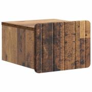 vidaXL Väggmonterat Sängbord med låda Gammalt trä 33 x 34,5 x 24 cm