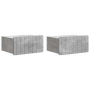 vidaXL Väggmonterat Sängbord 2 pcs Betonggrå 49 x 34,5 x 24 cm