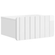 vidaXL Väggmonterat Sängbord med låda Vit högglans 49 x 34,5 x 24 cm