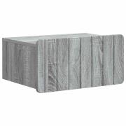 vidaXL Väggmonterat Sängbord med låda Grå sonoma-ek 49 x 34,5 x 24 cm