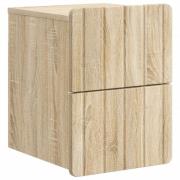 vidaXL Väggmonterat Sängbord med låda Sonoma-ek 33 x 34,5 x 43 cm