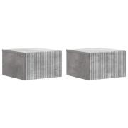 vidaXL Väggmonterat Sängbord 2 pcs Betonggrå 33 x 34,5 x 20 cm