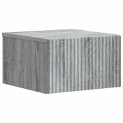 vidaXL Väggmonterat Sängbord med låda Grå sonoma-ek 33 x 34,5 x 20 cm
