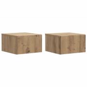vidaXL Väggmonterat Sängbord 2 pcs Artisan-ek 33 x 34,5 x 20 cm