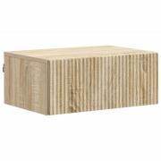 vidaXL Väggmonterat Sängbord med låda Sonoma-ek 49 x 34,5 x 20 cm