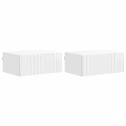 vidaXL Väggmonterat Sängbord 2 pcs Vit högglans 49 x 34,5 x 20 cm