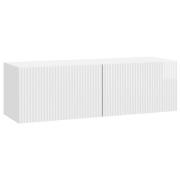 vidaXL Väggmonterad TV-bänk Väggmonterad Vit högglans 98 x 31 x 30 cm