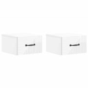 vidaXL Väggmonterat Sängbord 2 pcs Vit högglans 34,5 x 33 x 20 cm