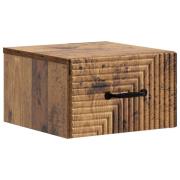 vidaXL Väggmonterat Sängbord med låda Gammalt trä 34,5 x 33 x 20 cm