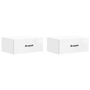 vidaXL Väggmonterat Sängbord 2 pcs Vit högglans 49 x 34,5 x 20 cm
