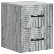 vidaXL Väggmonterat Sängbord med låda Grå sonoma-ek 34,5 x 33 x 40 cm