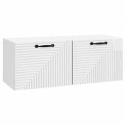 vidaXL Väggmonterad TV-bänk Vit högglans 78,5 x 31 x 30 cm