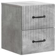 vidaXL Väggmonterat Sängbord med låda Betonggrå 34,5 x 33 x 40 cm