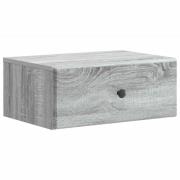 vidaXL Väggmonterat Sängbord med låda Grå sonoma-ek 49 x 34,5 x 20 cm