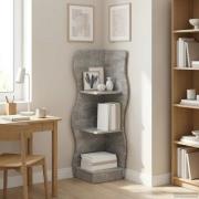 vidaXL Hörnhylla med hylla Betonggrå 34 x 33 x 102 cm Konstruerat trä