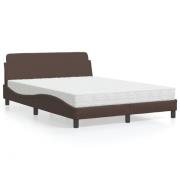 vidaXL Bed with Mattress "Dover" Brown 120x200 cm Faux Leather