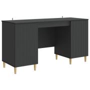 vidaXL Skrivbord med hylla Svart 142,5 x 50 x 75 cm Konstruerat trä