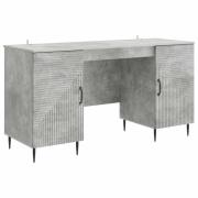 vidaXL Skrivbord med dörr Betonggrå 142,5 x 50 x 75 cm Konstruerat trä