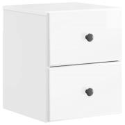 vidaXL Väggmonterat Sängbord med låda Vit högglans 34,5 x 33 x 40 cm