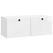 vidaXL Väggmonterad TV-bänk 78,5 x 31 x 30 cm Vit högglans