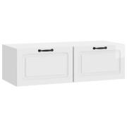 vidaXL Väggmonterad TV-bänk Väggmonterad Vit högglans 98 x 41 x 30 cm