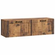 vidaXL Väggmonterad TV-bänk Väggmonterad Gammalt trä 98 x 31 x 30 cm