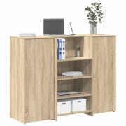 vidaXL Receptionsdisk sonoma-ek 135x50x103,5 cm konstruerat trä