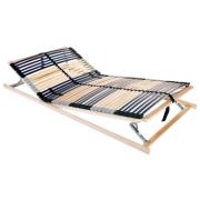 vidaXL Ribbad sängbotten Brun 140 x 190 cm Massivt bokträ