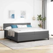 vidaXL Bäddfjäder Ljusgrå och vit. 200 x 200 cm Kordread tyg
