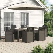 vidaXL Trädgårdsmöbelset med kudde 7 pcs Ljusgrå och antracit PP