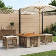 vidaXL Trädgårdsmöbelset 3 pcs Beige och gräddfärgad konstrotting