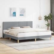 vidaXL Sängram med huvudgavel Ljusgrå 180 x 200 cm Tyg