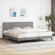 vidaXL Sängram med huvudgavel Ljusgrå 200 x 200 cm Sammet