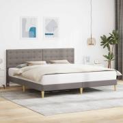vidaXL Sängram med huvudgavel Taupe 200 x 200 cm Tyg