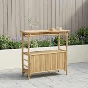 vidaXL Utomhus Barbord med lagring Naturfärg 110 x 50 x 105 cm Bambus