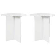 vidaXL Sidobord 2 pcs Vit högglans Ø 39 x 38 cm Konstruerat trä