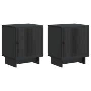 vidaXL Nattduksbord 2 pcs Svart 43 x 34,5 x 50 cm Konstruerat trä