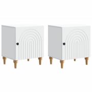 vidaXL Nattduksbord 2 pcs Vit 43 x 34,5 x 50 cm Konstruerat trä