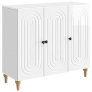 vidaXL Sideboard Vit högglans 89 x 34,5 x 80 cm Konstruerat trä
