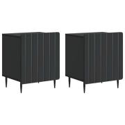 vidaXL Nattduksbord 2 pcs Svart 43 x 34,5 x 52 cm Konstruerat trä
