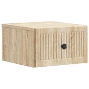 vidaXL Väggmonterat Sängbord med låda Sonoma-ek 33 x 34,5 x 20 cm