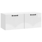 vidaXL Väggmonterad TV-bänk Vit högglans 78,5 x 31 x 30 cm