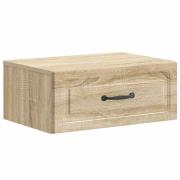 vidaXL Väggmonterat Sängbord med låda Sonoma-ek 49 x 34,5 x 20 cm