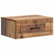 vidaXL Väggmonterat Sängbord med låda Gammalt trä 49 x 34,5 x 20 cm