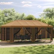 vidaXL Paviljong med väggar 6 x 3 m Beige Polyester och Stål 190