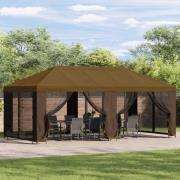 vidaXL Trädgårdsgazebo 6 x 3 m Taupe Polyester och Stål 190