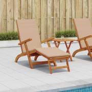 vidaXL Reclining och Fällbar Solstol 2 pcs Taupe Massivt Akaciaträ