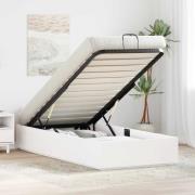 vidaXL Ottoman Sängram Vit 100 x 200 cm Massivt furu