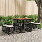 vidaXL Trädgårdsmöbelset 3 pcs Beige och gräddfärgad konstrotting