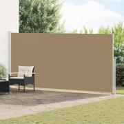 vidaXL Utfällbar sidomarkis Taupe 600 x 180 cm Polyester